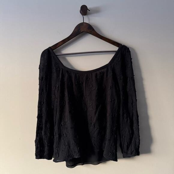 REBECCA TAYLOR KYLA PULLOVER BLOUSE SIZE XS BLACK - Picture 3 of 9